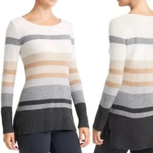 Athleta 100% cashmere striped sweater